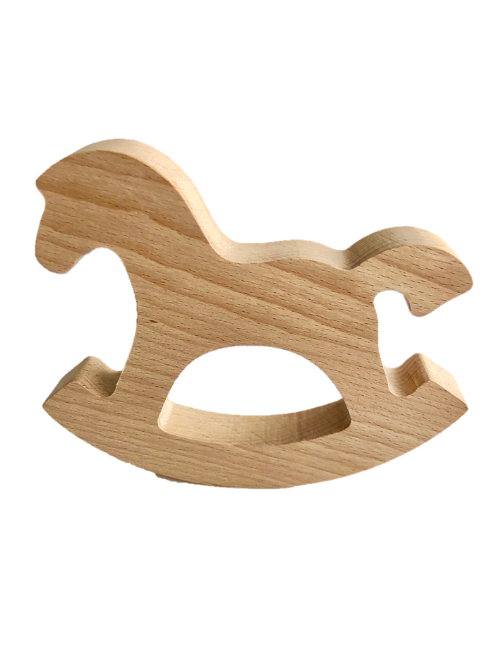 Natural Wooden Rocking Horse Toy - PoppyBabyCo