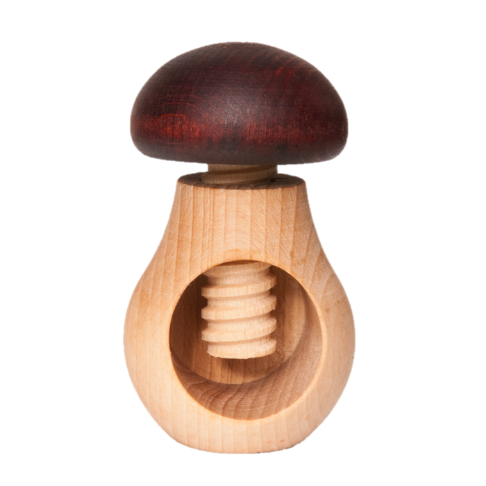 Natural organic Mushroom with screw toy - PoppyBabyCo