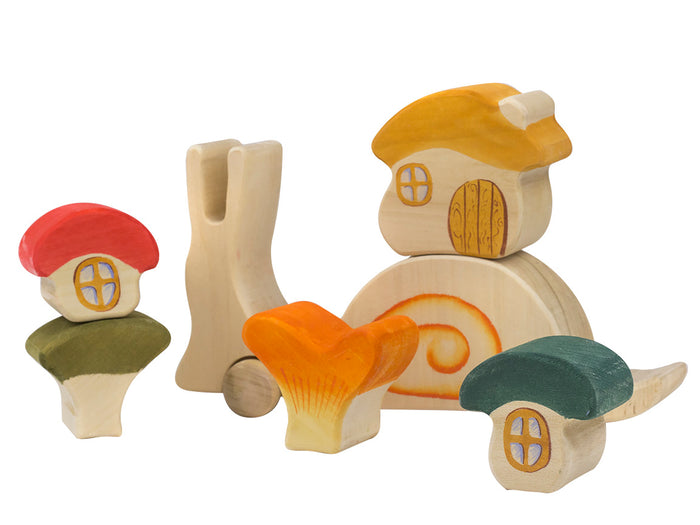 Waldorf Wooden Snail Puzzle — Set of 6
