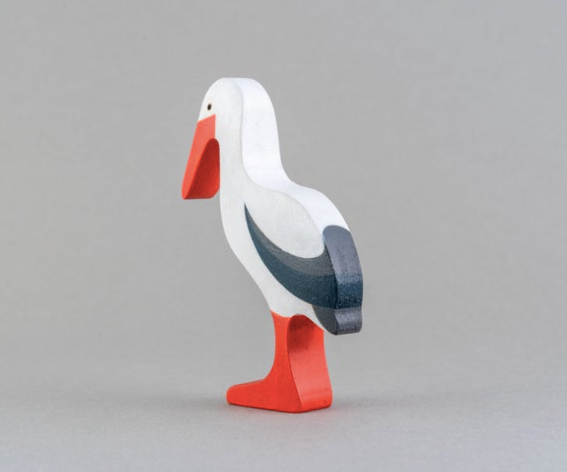 Wooden Stork Figurine