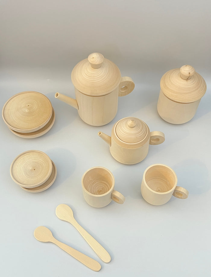 Unfinished Wooden Tea Party Set