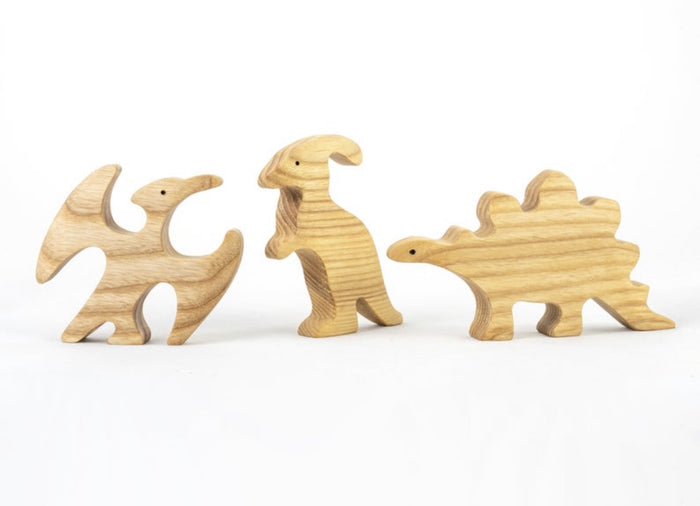 Wooden Dinosaur cutouts Natural set