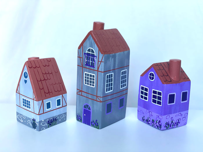 Wooden French Lavender Village Houses