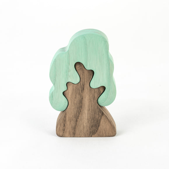 Waldorf wooden toy Winter Oak Tree puzzle - PoppyBabyCo