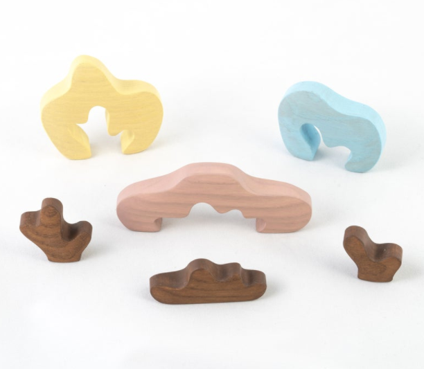 Wooden Winter Bushes Toy Set