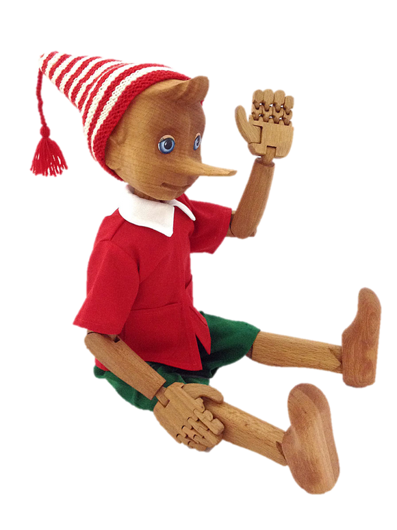 Wooden Pinocchio Doll (Buratino) - PoppyBabyCo