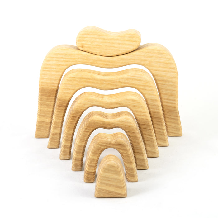 Natural Caves Wooden Stacking Toy - PoppyBabyCo