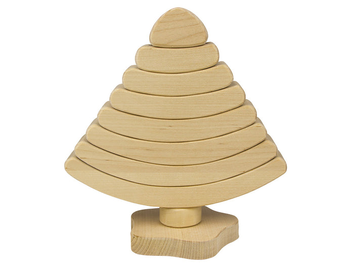 Natural wood stacking toy