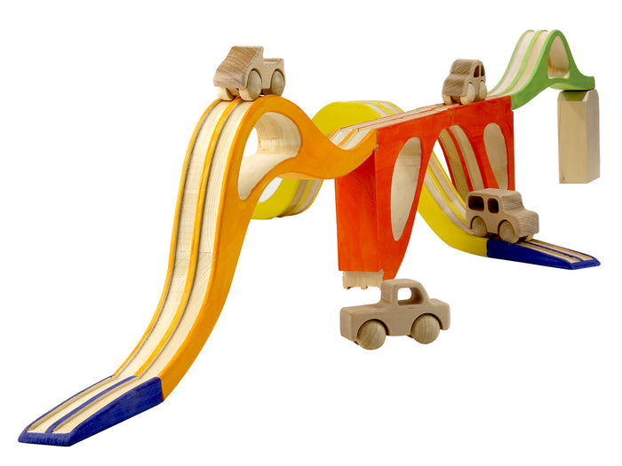 Cars with roads, bridges, and tunnels set - PoppyBabyCo