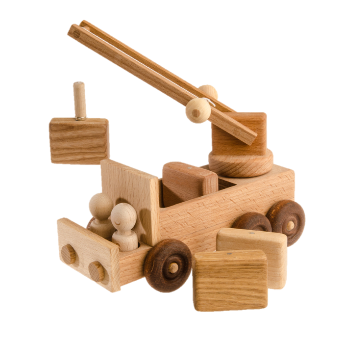 Wooden Crane toy Truck - PoppyBabyCo