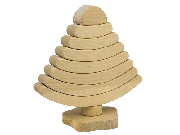 Natural wood stacking toy