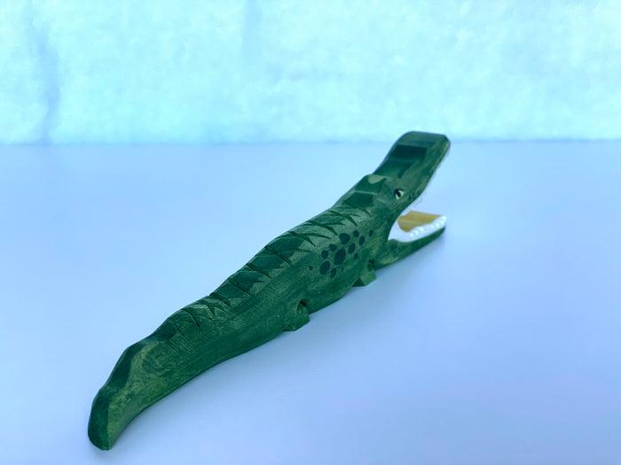 Hand Carved Wooden Alligator Toy