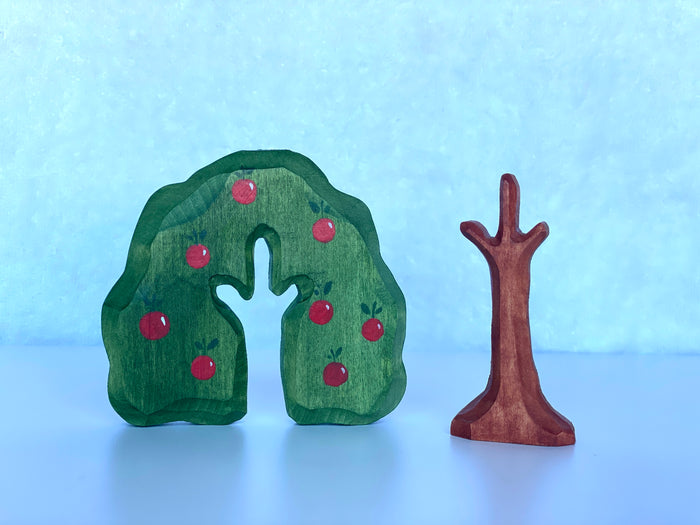 Wooden Hand Carved Apple Tree Toy