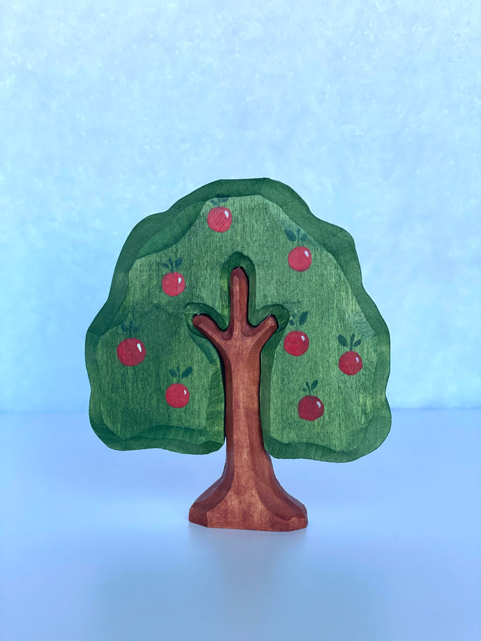 Wooden Hand Carved Apple Tree Toy