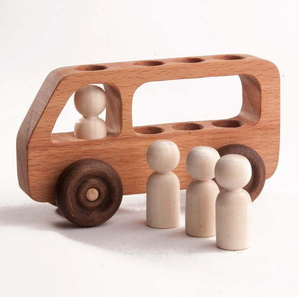 Wooden Toy Bus With Passengers