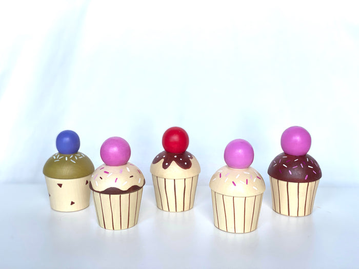 Wooden Cupcake Toy