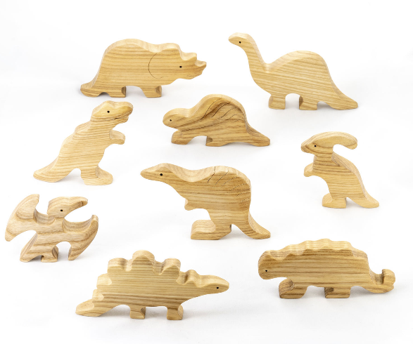 Wooden Dinosaur cutouts Natural set
