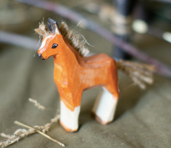 Wooden Foal Figurine