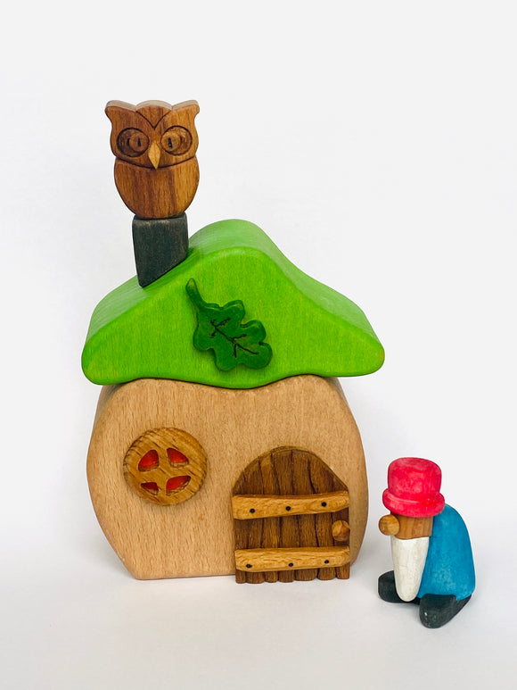 Wooden House with Gnome