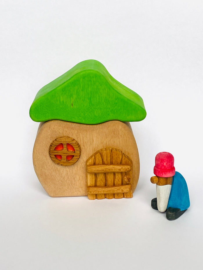 Wooden House with Gnome