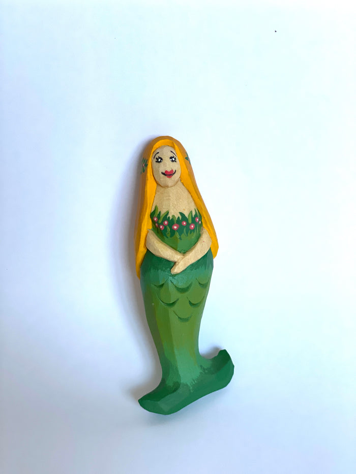 Hand-Carved Wooden Mermaid