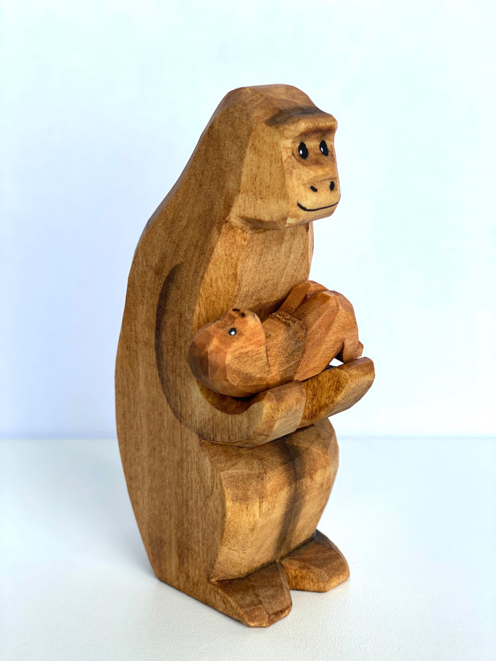 Wooden Monkey with the Baby