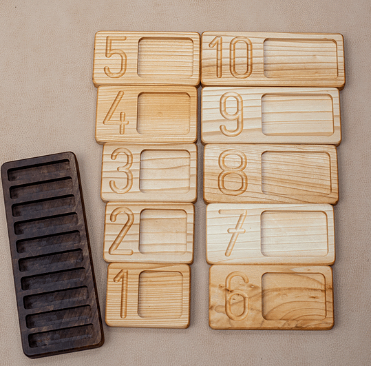 Wooden Number Trays for Counting