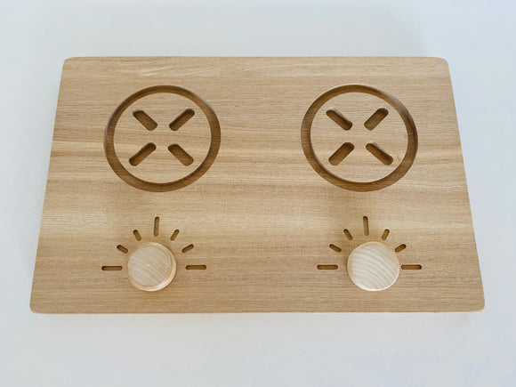 Wooden Play kitchen stove top Burners