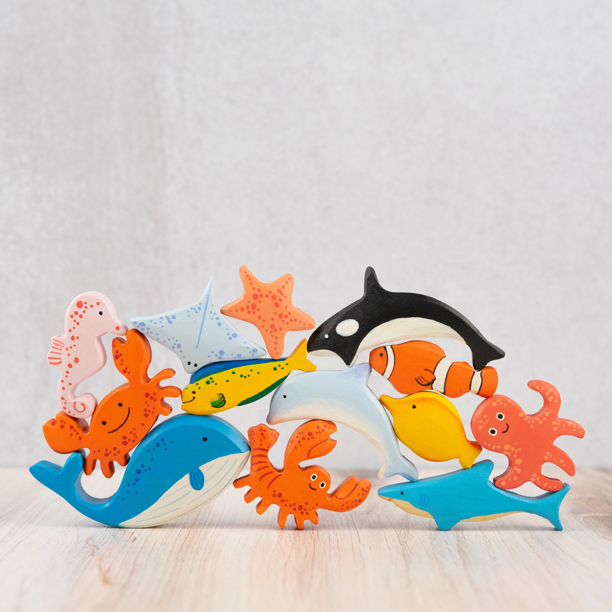 toy sea monsters Wooden Sea Creatures set of 13 $145.00