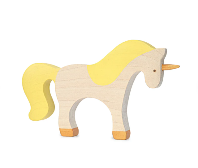 Waldorf large wooden Unicorn toy