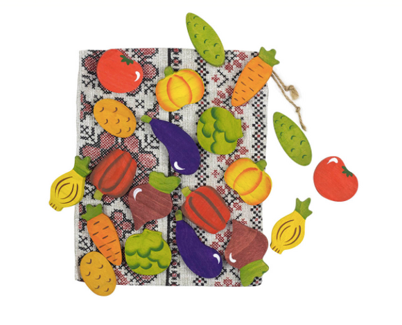 Wooden Vegetables Matching Game