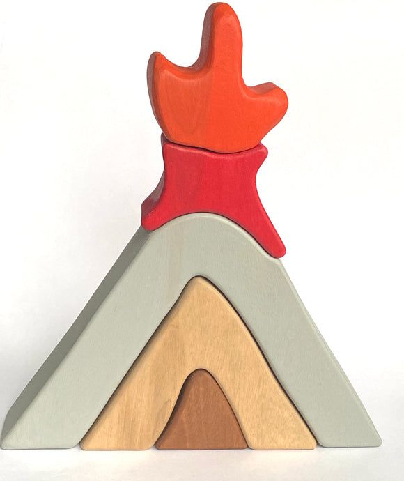 Wooden Volcano Stackable Toy