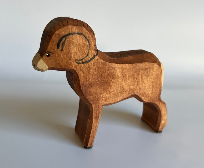 Wooden Sheep Figurine